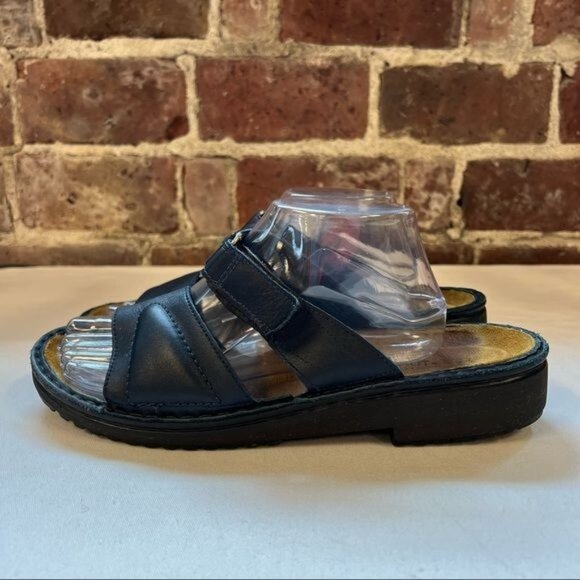 Naot Black Leather Slip On Double Strap Sandals Sz 42 US 11 - Picture 2 of 9